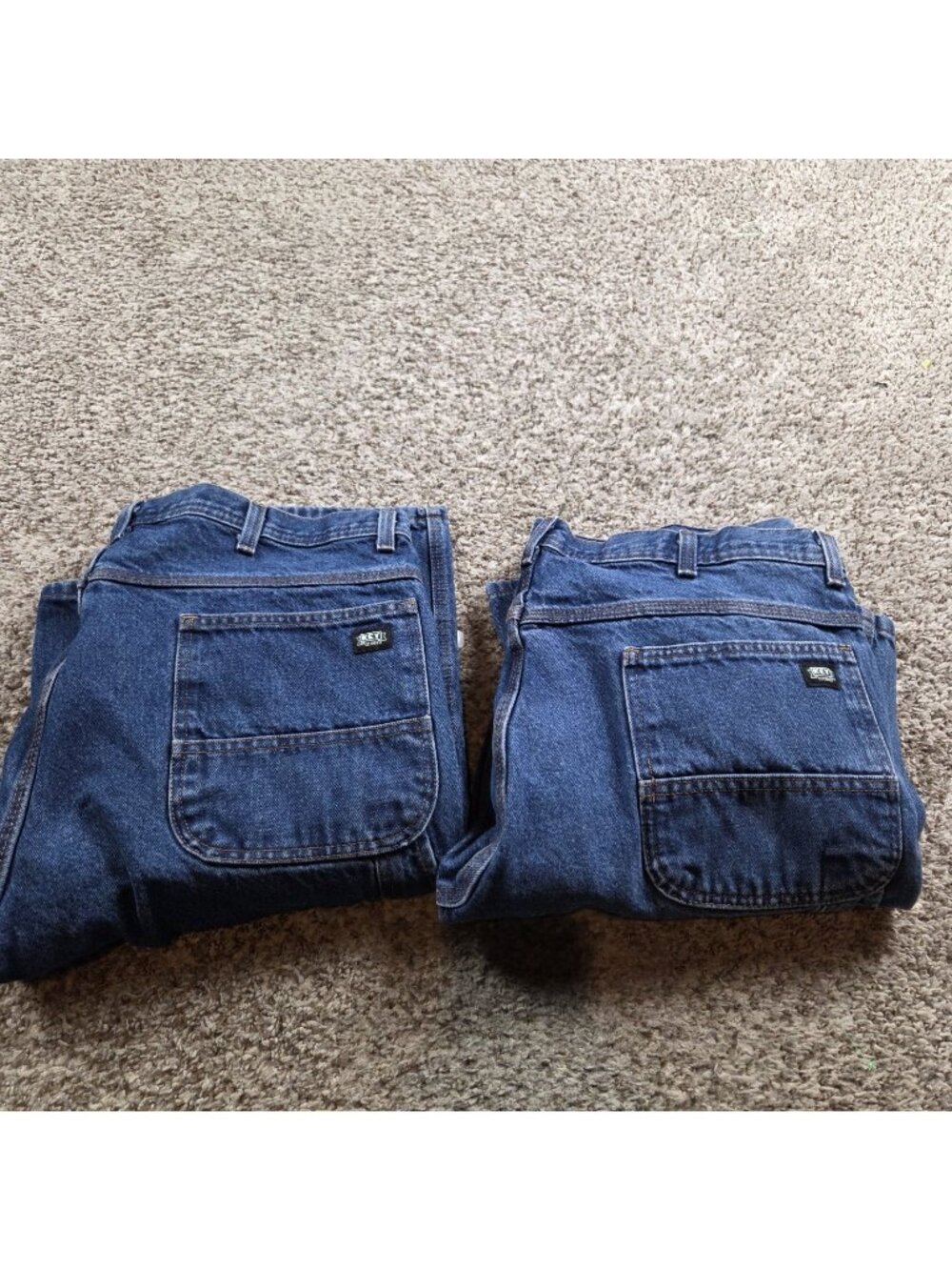 KEY Carpenter Jeans Mens 39x32 Blue Denim Relaxed Fit Straight Leg Lot Of 2